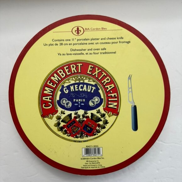 New Vtg Camembert Extra Fin Serving Plate & Cheese Knife-BIA FRENCH CHEESE LABEL - Picture 7 of 9